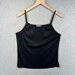Glitterscape Top Womens Large Black Polyester Tank Sleeveless Spaghetti Strap
